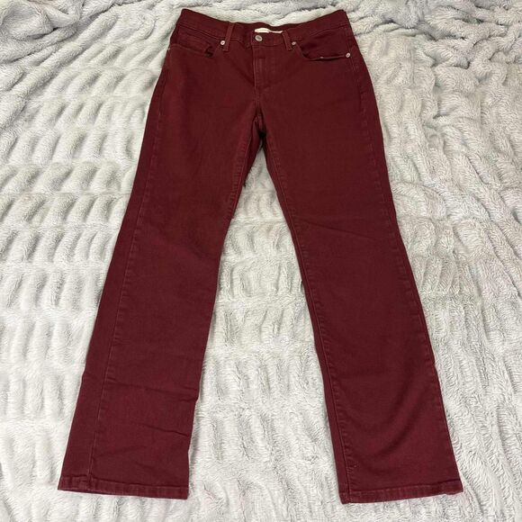 Levi's Denim - Levi's Jeans Womens 10 Classic Straight Maroon Red Denim Retro Vintage Inspired